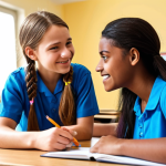 **

A school social worker empowering a student. Focus on the student gaining confidence and taking control of their life. Positive and encouraging atmosphere. Think bright colors and a feeling of hope.

**