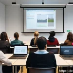 Home 18 학교사회복지사 전문 연수 과정 리뷰 - A diverse group of school social workers and educators in a modern classroom setting in Germany, eng...