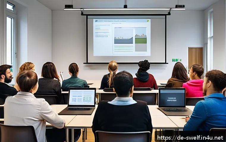 학교사회복지사 전문 연수 과정 리뷰 - A diverse group of school social workers and educators in a modern classroom setting in Germany, eng...